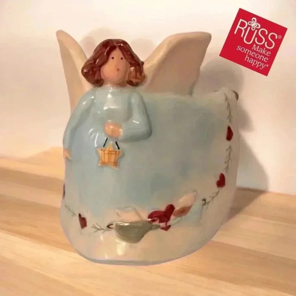 🔻Vintage🔻RUSS Berrie Angel Candle, 3.50’’ 🪽